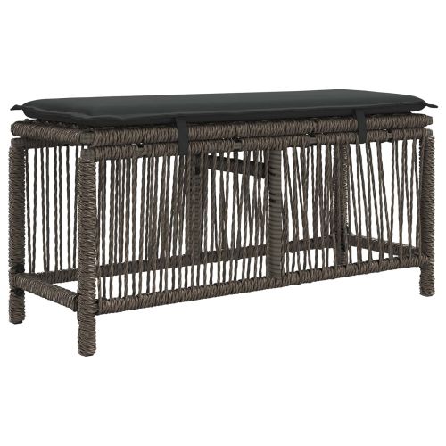 Комплект за хранене в градината 3 pcs Сив и тъмен сив полиратан