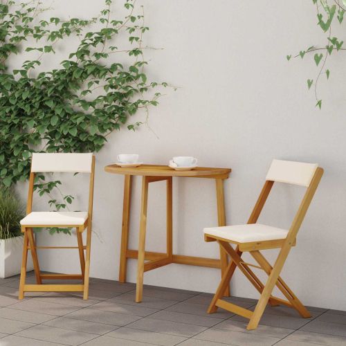 Външни бistro столове 2 pcs Кремавобяло 40 x 53 x 80 см