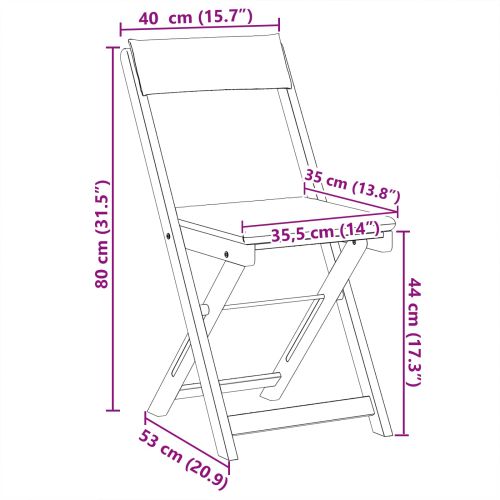 Външни бistro столове 4 pcs Кремавобяло 40 x 53 x 80 см