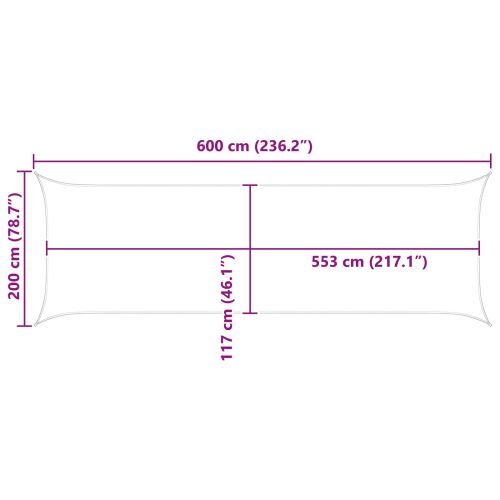 Слънчево платно за сянка Светлосив и бял 6 x 2 m