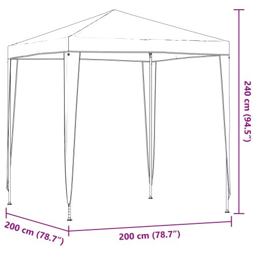 Парти шатър 200 x 200 x 240 см Червено Полиетилен и стомана