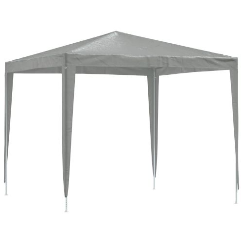 Парти шатър 250 x 250 x 240 см Светлосиво Полиетилен и стомана