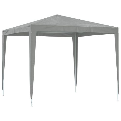 Парти шатър 250 x 250 x 240 см Светлосиво Полиетилен и стомана