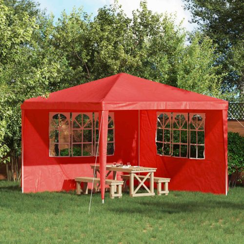 Стена на палатка за парти 2 pcs 300 x 195 см Червено