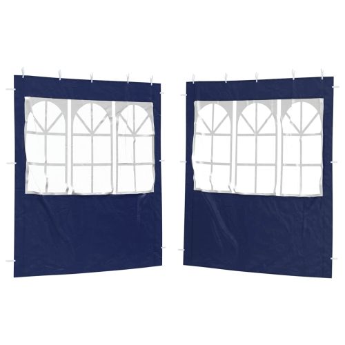 Стена на палатка за парти 2 pcs 200 x 195 см Синьо