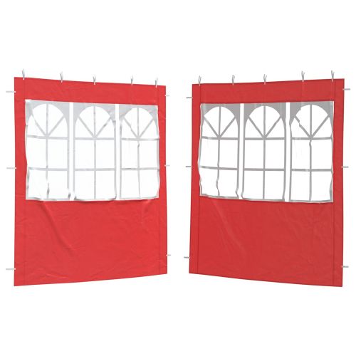 Стена на палатка за парти 2 pcs 200 x 195 см Червено