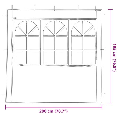 Стена на палатка за парти 2 pcs 200 x 195 см Червено