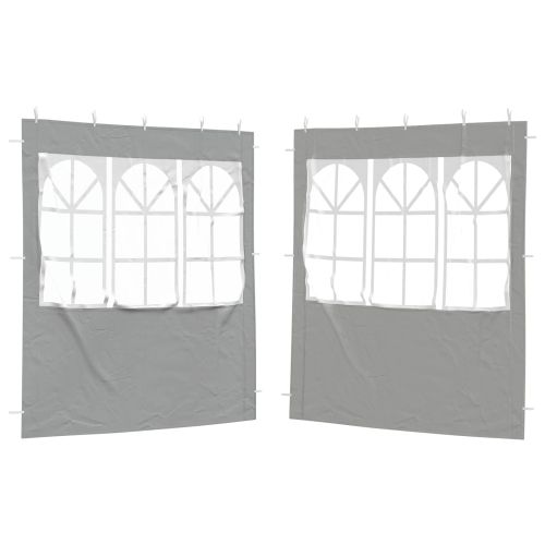 Стена на палатка за парти 2 pcs 200 x 195 см Светлосиво