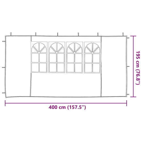 Стена на палатка за парти 2 pcs 400 x 195 см Синьо