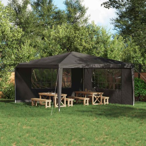 Стена на палатка за парти 2 pcs 400 x 195 см Антрацит
