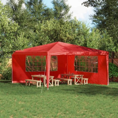 Стена на палатка за парти 2 pcs 400 x 195 см Червено