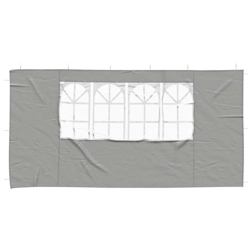 Стена на палатка за парти 2 pcs 400 x 195 см Светлосиво