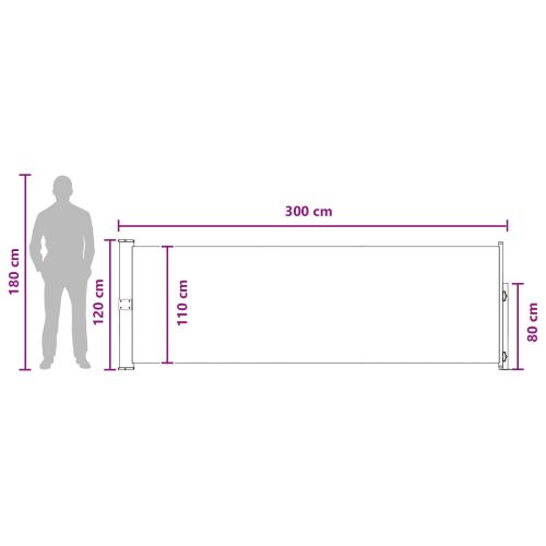 Сгъваема странична перголка Бежово 300 x 120 cm Полиестер