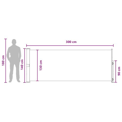 Сгъваема странична перголка Антрацит 300 x 140 cm Полиестер