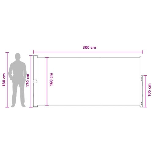 Сгъваема странична перголка Антрацит 300 x 170 cm Полиестер