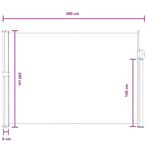 Сгъваема странична перголка Пясък 300 x 200 cm Полиестер