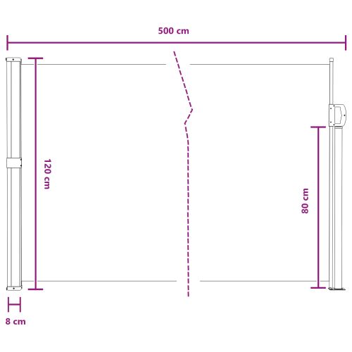 Сгъваема странична перголка Пясък 500 x 120 cm Полиестер