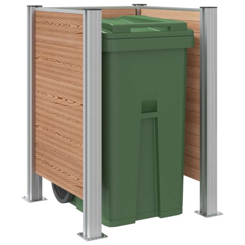Оградка за кошче Кафяво 85 x 85 x 115 см Алуминий и WPC