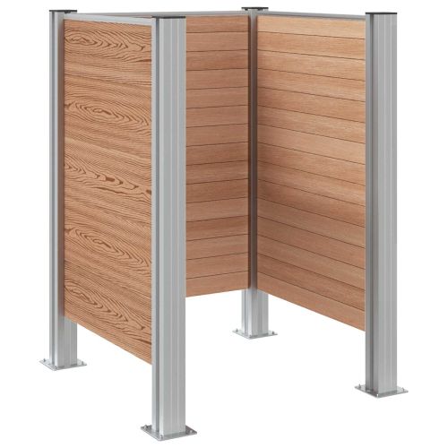 Оградка за кошче Кафяво 85 x 85 x 115 см Алуминий и WPC