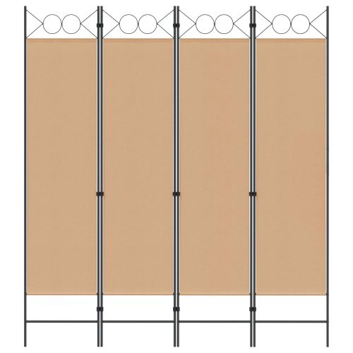 4-панелна преграда Бежово 160 x 180 cm Текстил