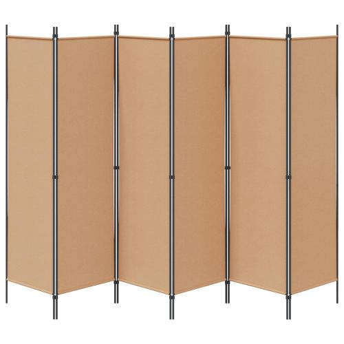 Делител за стая с 6 панела Бежово 300 x 180 cm Текстил
