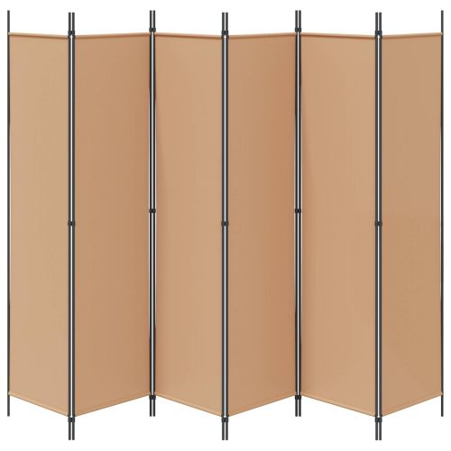 Делител за стая с 6 панела Бежово 300 x 200 cm Текстил