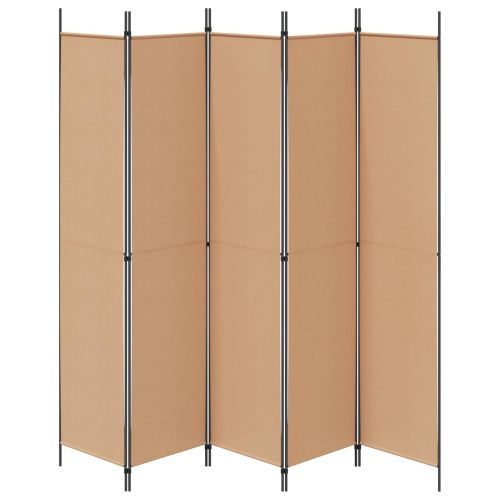 5-панелна преграда Бежово 250 x 220 cm Текстил