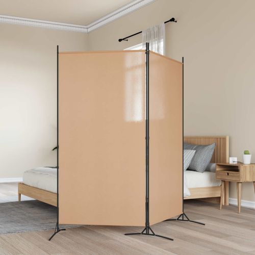 Разделител на стая с 2 панели Бежово 175 x 180 cm Текстил
