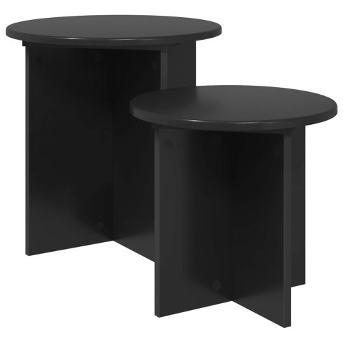 Комплект помощни маси 2 pcs Черен дъб Инженерен дървен материал