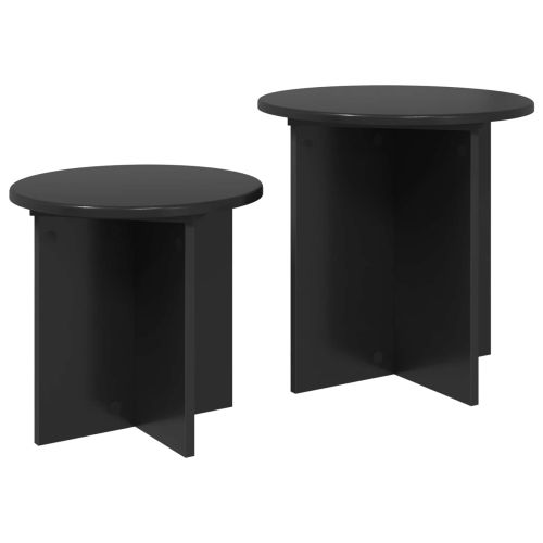 Комплект помощни маси 2 pcs Черен дъб Инженерен дървен материал