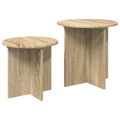 Комплект помощни маси със съхранение 2 pcs Дъб сонома