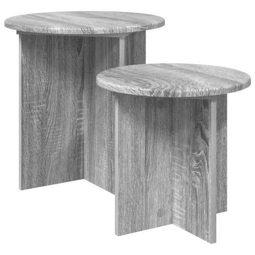 Комплект помощни маси със съхранение 2 pcs Сива сонома