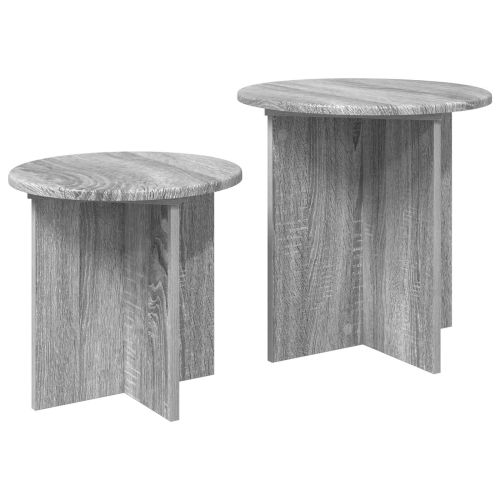 Комплект помощни маси със съхранение 2 pcs Сива сонома