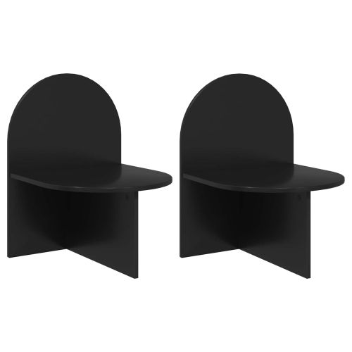 Нощно шкафче 2 pcs Черен дъб 48 x 49 x 65 см