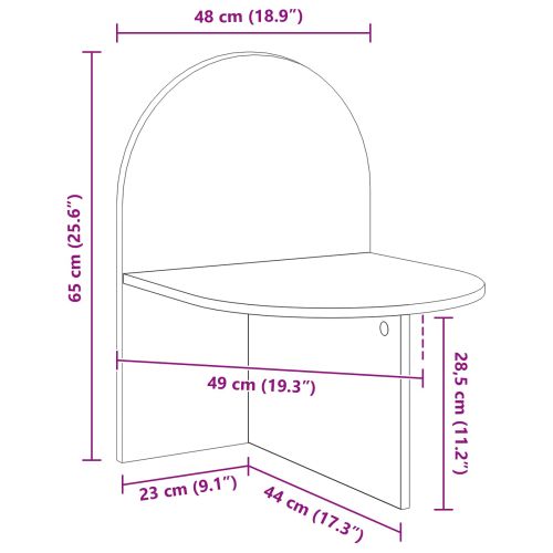 Нощно шкафче 2 pcs Черен дъб 48 x 49 x 65 см
