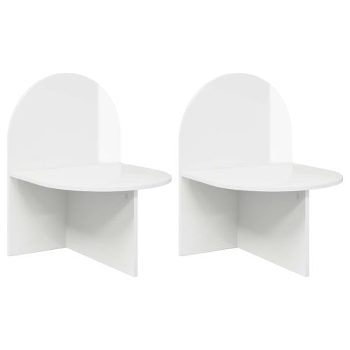 Нощно шкафче 2 pcs Бял гланц 48 x 49 x 65 см