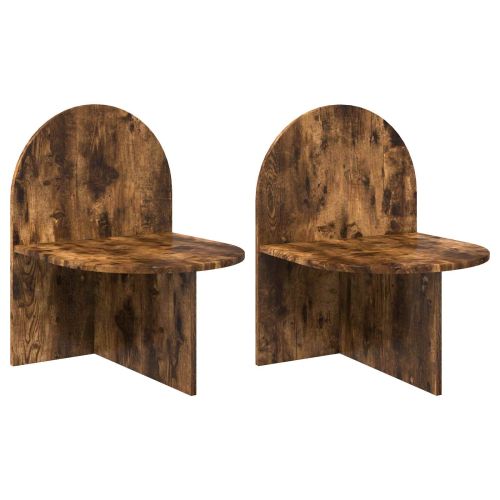 Нощно шкафче 2 pcs Опушен дъб 48 x 49 x 65 см