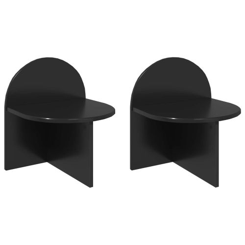 Нощно шкафче 2 pcs Черен дъб 40 x 35,5 x 45,5 см