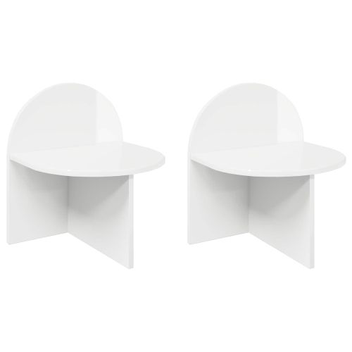 Нощно шкафче 2 pcs Бял гланц 40 x 35,5 x 45,5 см