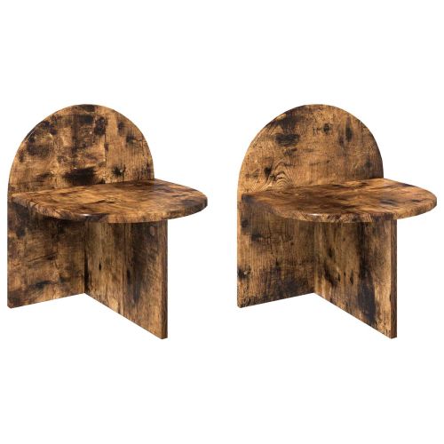 Нощно шкафче 2 pcs Опушен дъб 40 x 35,5 x 45,5 см