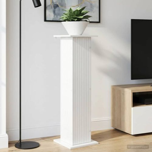 Стойка за растения Бял гланц 30,5 x 30 x 100,5 см