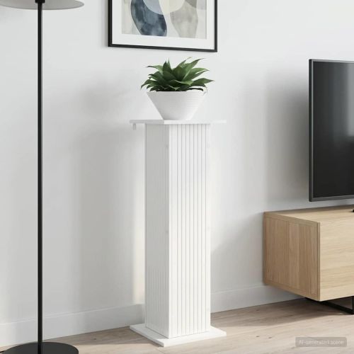 Стойка за растения 2 pcs Бял гланц 30,5 x 30 x 100,5 см