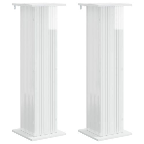 Стойка за растения 2 pcs Бял гланц 30,5 x 30 x 100,5 см