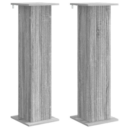 Стойка за растения 2 pcs Сива сонома 30,5 x 30 x 100,5 см