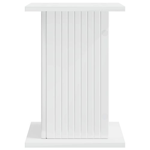 Стойка за растения 2 pcs Бял гланц 30,5 x 30 x 43 см