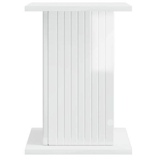Стойка за растения 2 pcs Бял гланц 30,5 x 30 x 43 см