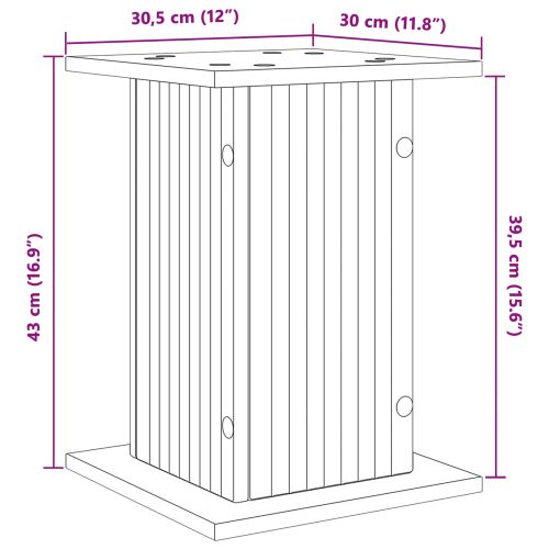 Стойка за растения 2 pcs Сива сонома 30,5 x 30 x 43 см