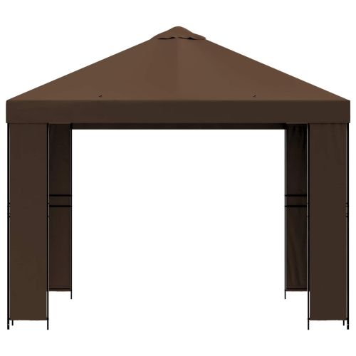 Шатра 3 x 3 m Кафяво Полиестер и стомана 190 gsm