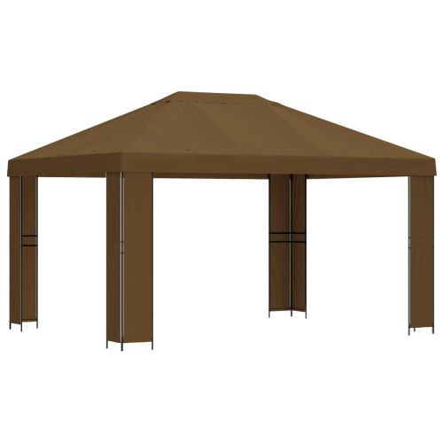 Шатра 4 × 3 m Таупе Полиестер и стомана 190 gsm