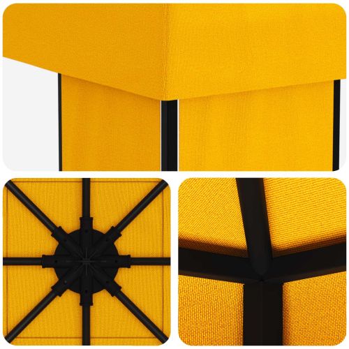 Шатра 4 × 3 m Жълто Полиестер и стомана 190 gsm